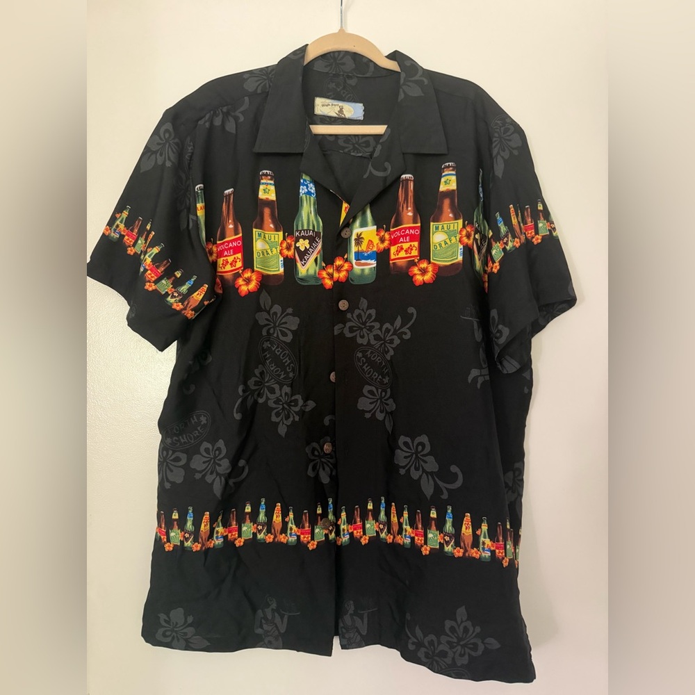 Vibrant Bottle Print Black Casual Shirt